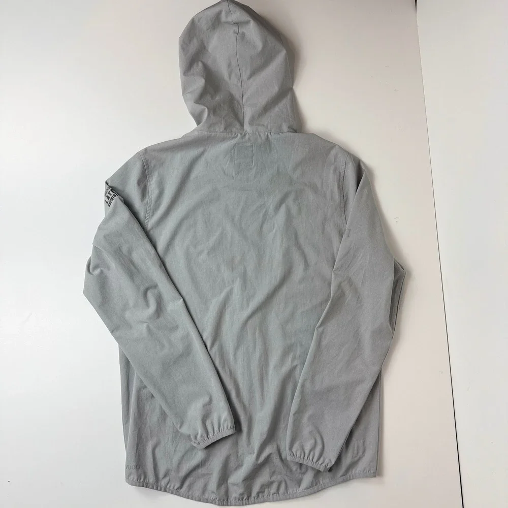 Vuori Mens Grey Full Zip Hooded Windbreaker Jacket Size M Atec EOS NASS 2022